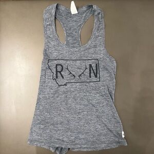 Bozeman Running Co. Gray Women's Performance Tech Racerback Tank Top Size Medium